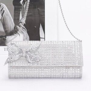 Rhinestone Party Clutch W/ Rhinestone Bow